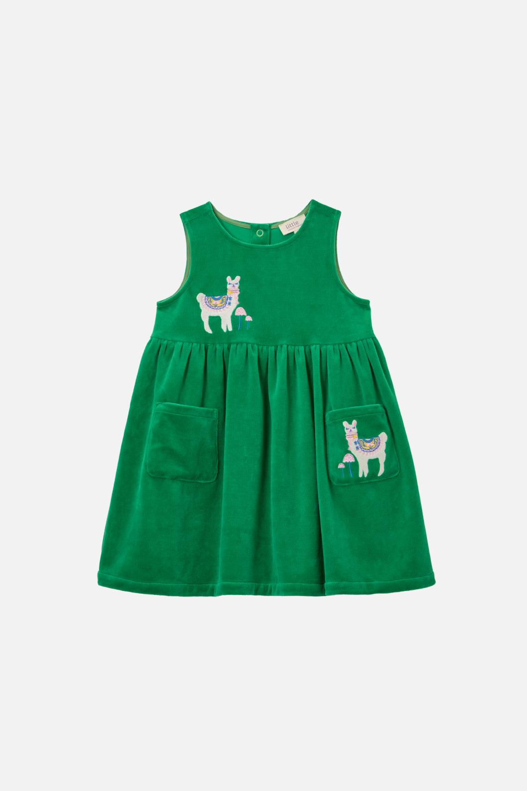 Princess Highway Kids - Llama Kids Velour Tunic - green