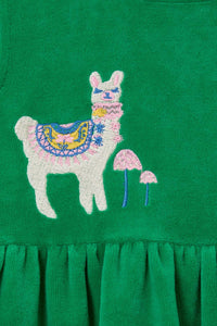 Princess Highway Kids - Llama Kids Velour Tunic - green