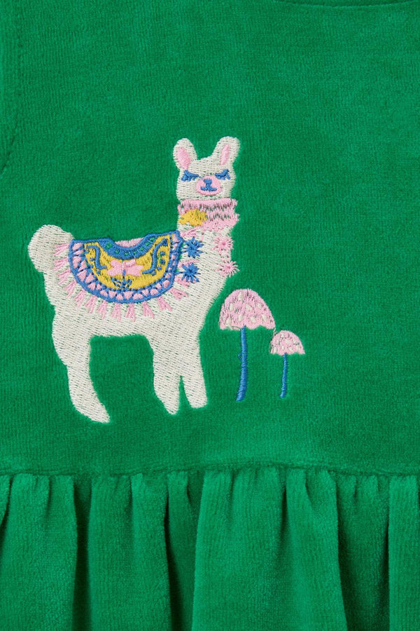 Princess Highway Kids - Llama Kids Velour Tunic - green