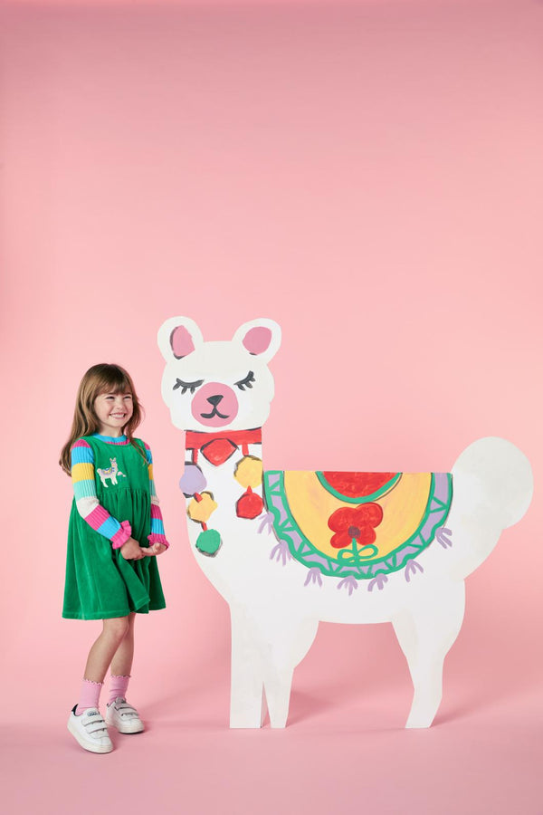 Princess Highway Kids - Llama Kids Velour Tunic - green