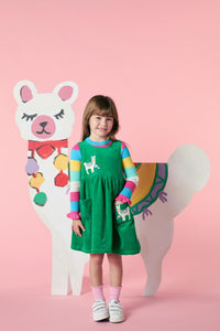 Princess Highway Kids - Llama Kids Velour Tunic - green