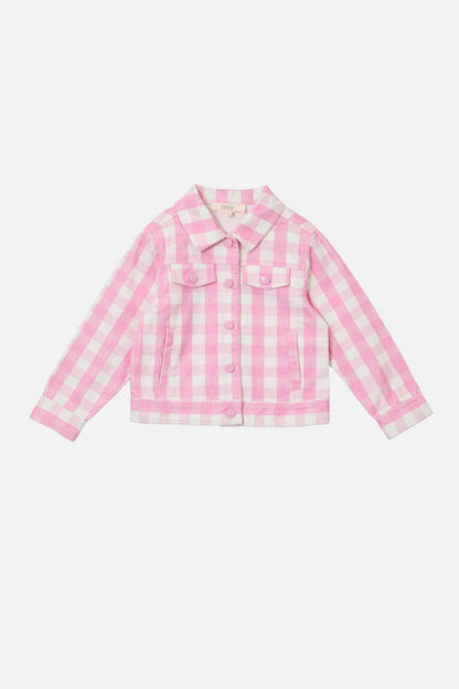 Princess Highway Kids - Gingham Kids Cord Jacket - pink