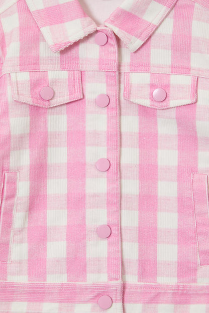 Princess Highway Kids - Gingham Kids Cord Jacket - pink