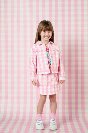 Princess Highway Kids - Gingham Kids Cord Jacket - pink