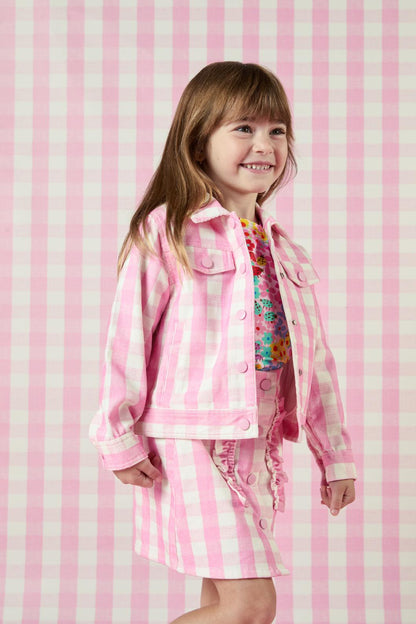 Princess Highway Kids - Gingham Kids Cord Jacket - pink