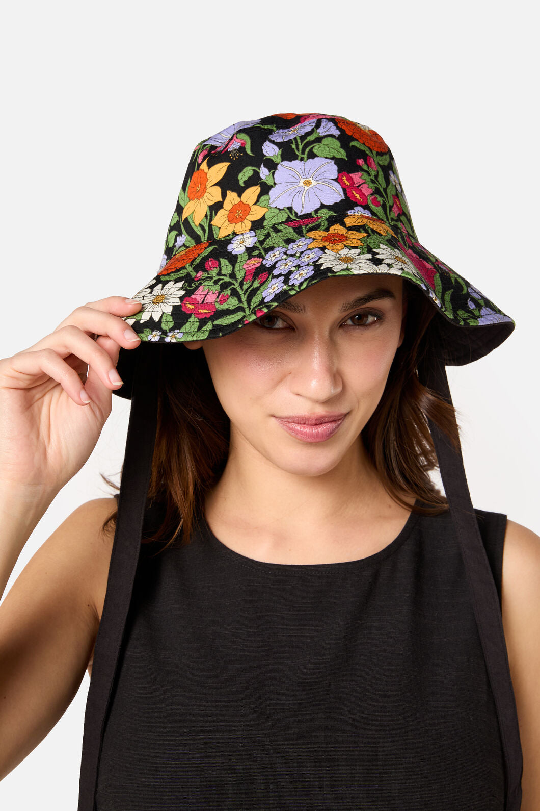 Princess Highway - Floral Field Reversible Hat - black