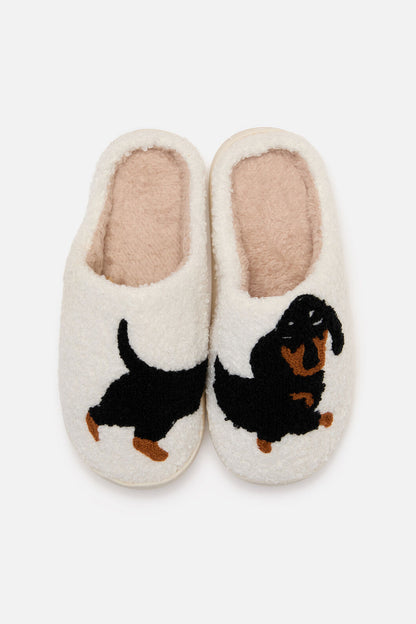 Princess Highway - Dachshund Slippers - white