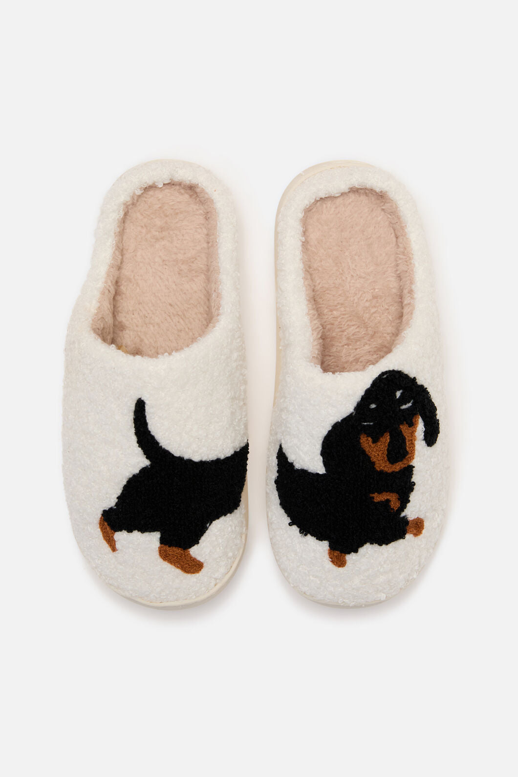 Princess Highway - Dachshund Slippers - white