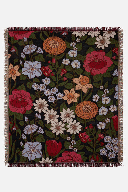 Princess Highway - Floral Fields Throw - black