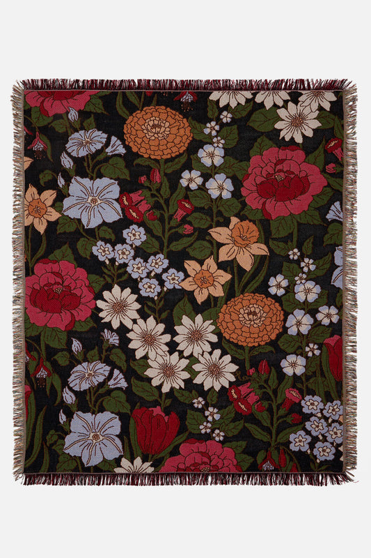 Princess Highway - Floral Fields Throw - black