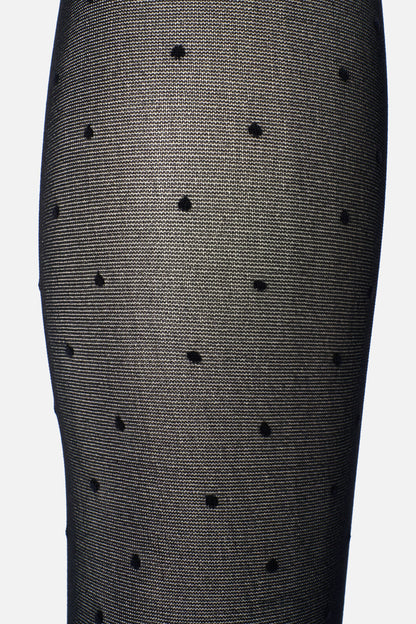 Princess Highway - Black Spot & Bow Tights - black