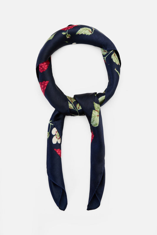 Princess Highway - Raspberry Satin Scarf - navy