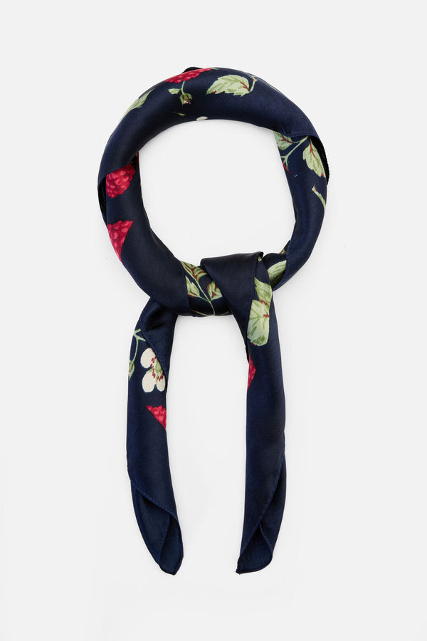 Princess Highway - Raspberry Satin Scarf - navy