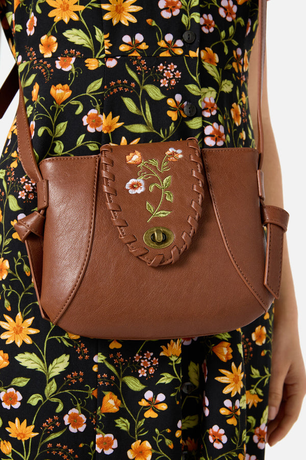 Princess Highway - Embroidered Bag - tan