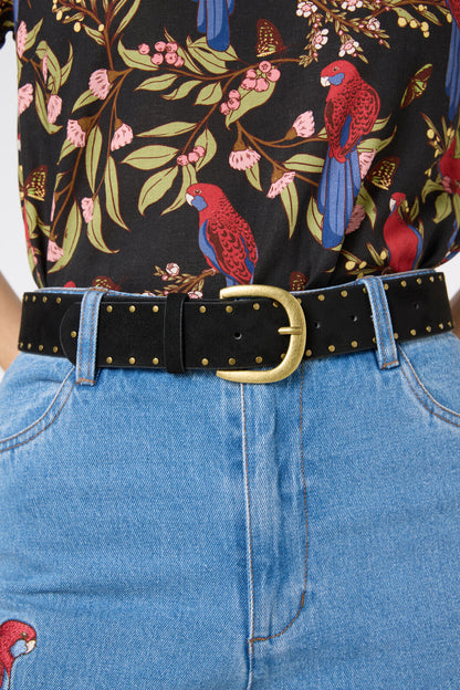 Princess Highway - Stud Belt - black