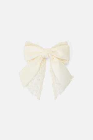 Princess Highway - Cream Lace Satin Bow Clip - cream