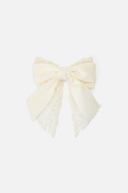 Princess Highway - Cream Lace Satin Bow Clip - cream