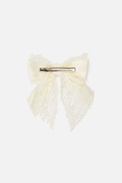 Princess Highway - Cream Lace Satin Bow Clip - cream