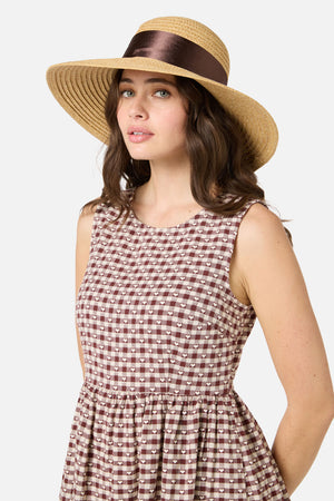 Princess Highway - Bow Hat with Ribbon - chocolate