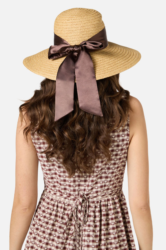 Princess Highway - Bow Hat with Ribbon - chocolate