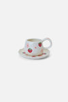 Princess Highway - Strawberry Cup & Saucer Set - white
