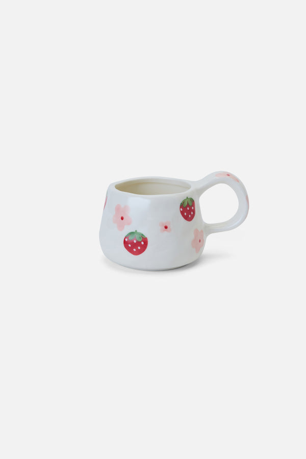 Princess Highway - Strawberry Cup & Saucer Set - white