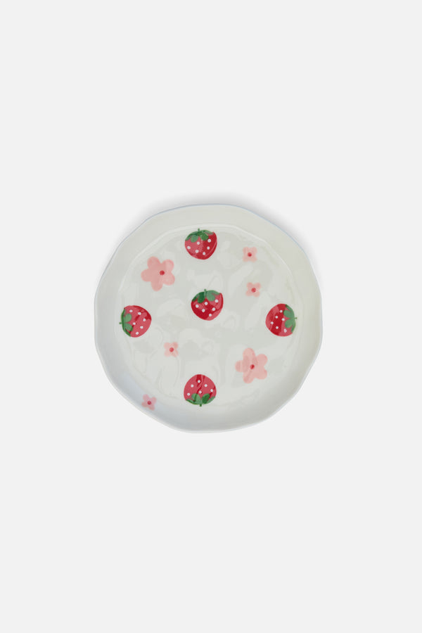 Princess Highway - Strawberry Cup & Saucer Set - white