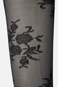 Princess Highway - Black Roses Sheer Tights - black