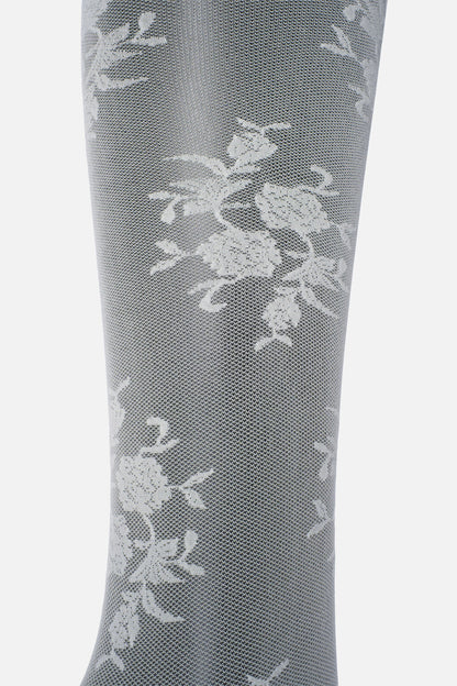 Princess Highway - Cream Roses Sheer Tights - cream
