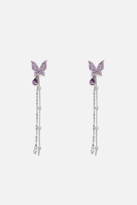 Princess Highway - Lilac Butterfly Drop Earrings - lilac