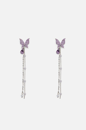 Princess Highway - Lilac Butterfly Drop Earrings - lilac