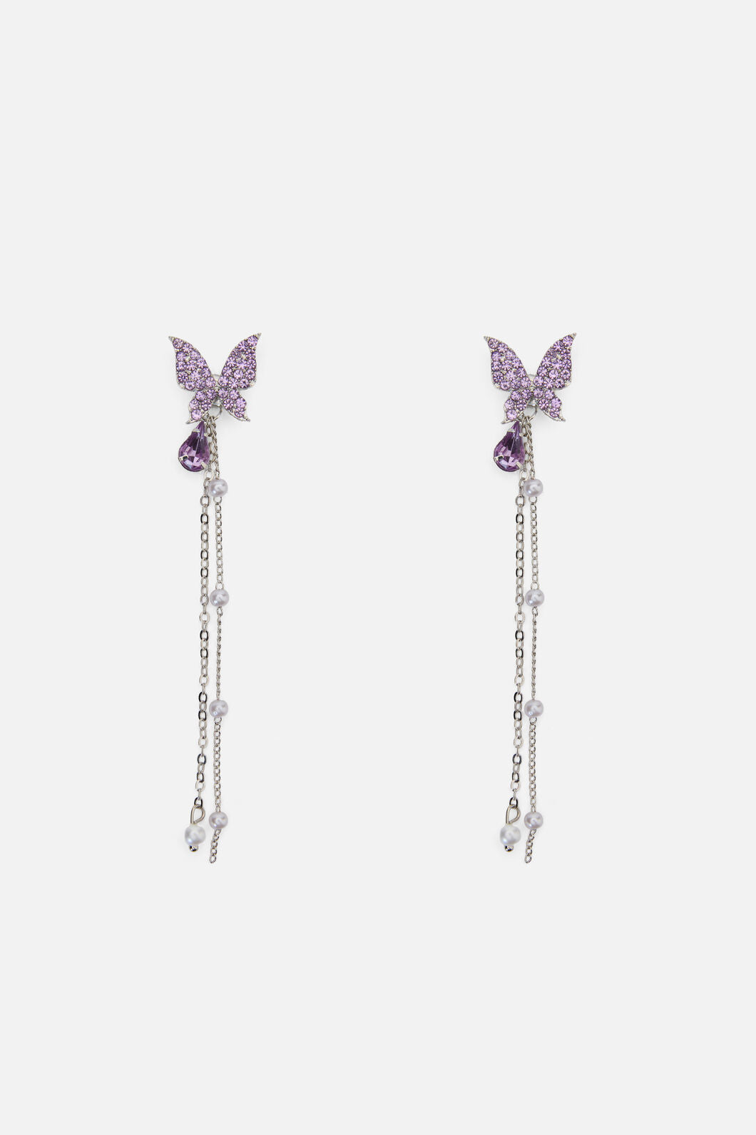 Princess Highway - Lilac Butterfly Drop Earrings - lilac