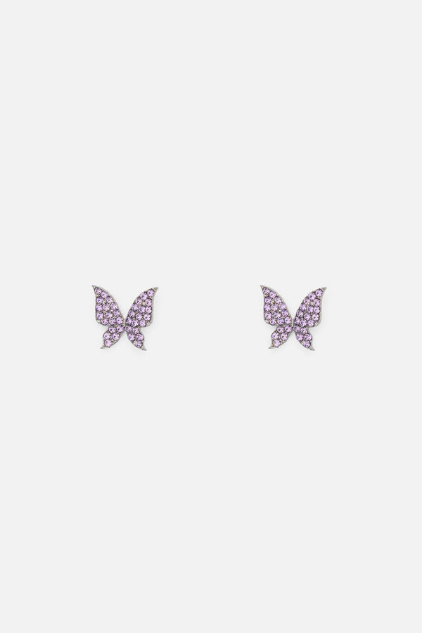 Princess Highway - Lilac Butterfly Drop Earrings - lilac
