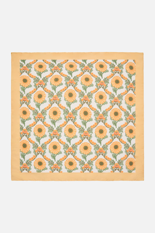 Princess Highway - Luxe Sunflower Satin Scarf - yellow