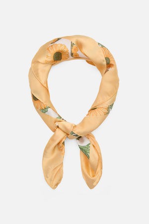 Princess Highway - Luxe Sunflower Satin Scarf - yellow