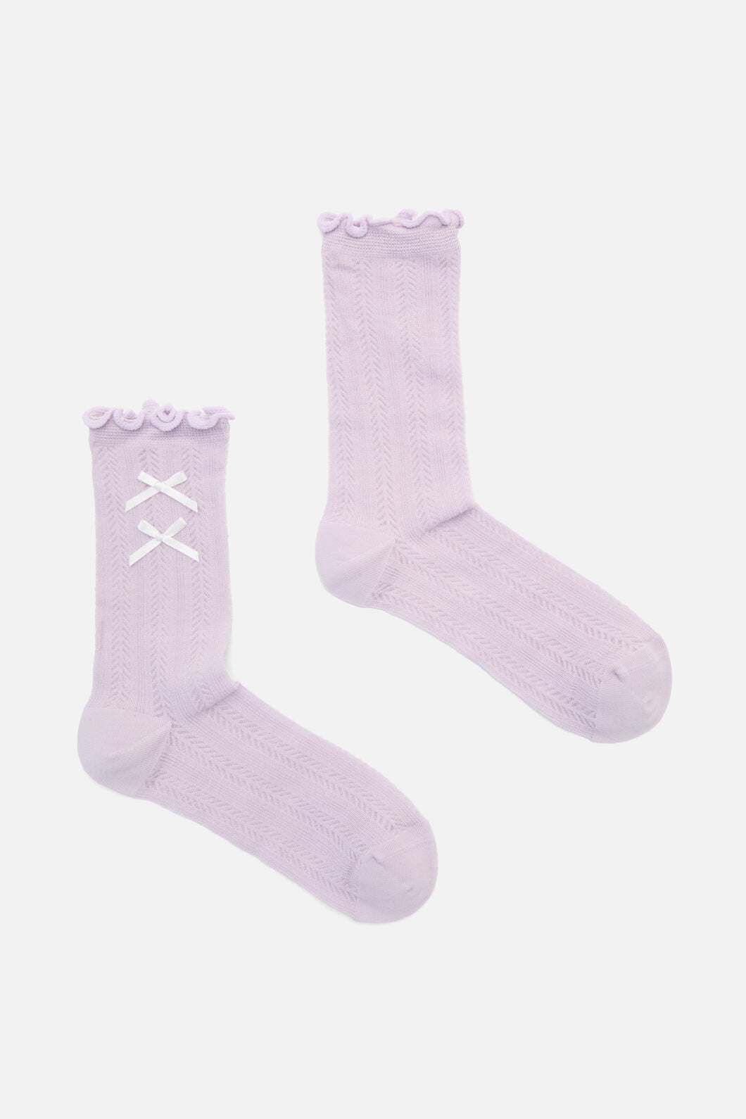 Princess Highway - Lilac Lacey Bow Socks - lilac