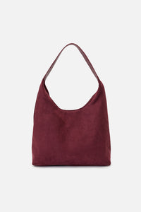 Princess Highway - Faux Suede Slouch Bag - burgundy