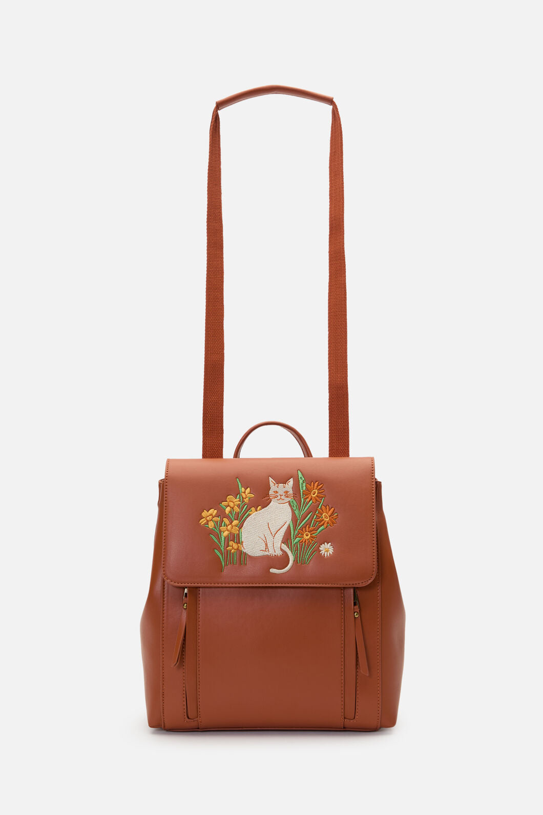 Princess Highway - Cat & Flora Embroidery Backpack - tan