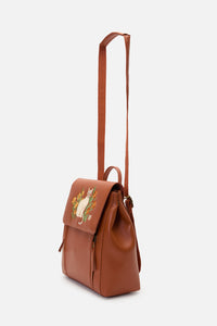 Princess Highway - Cat & Flora Embroidery Backpack - tan