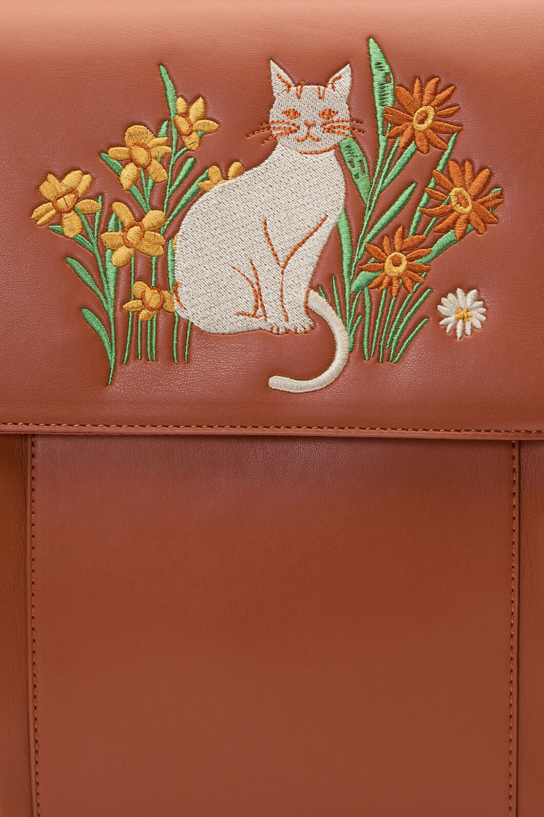 Princess Highway - Cat & Flora Embroidery Backpack - tan