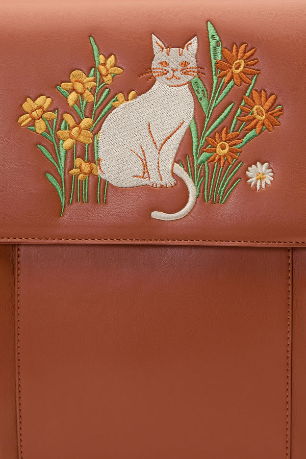 Princess Highway - Cat & Flora Embroidery Backpack - tan