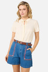 Princess Highway - Butterfly Debossed Vintage Belt - chocolate