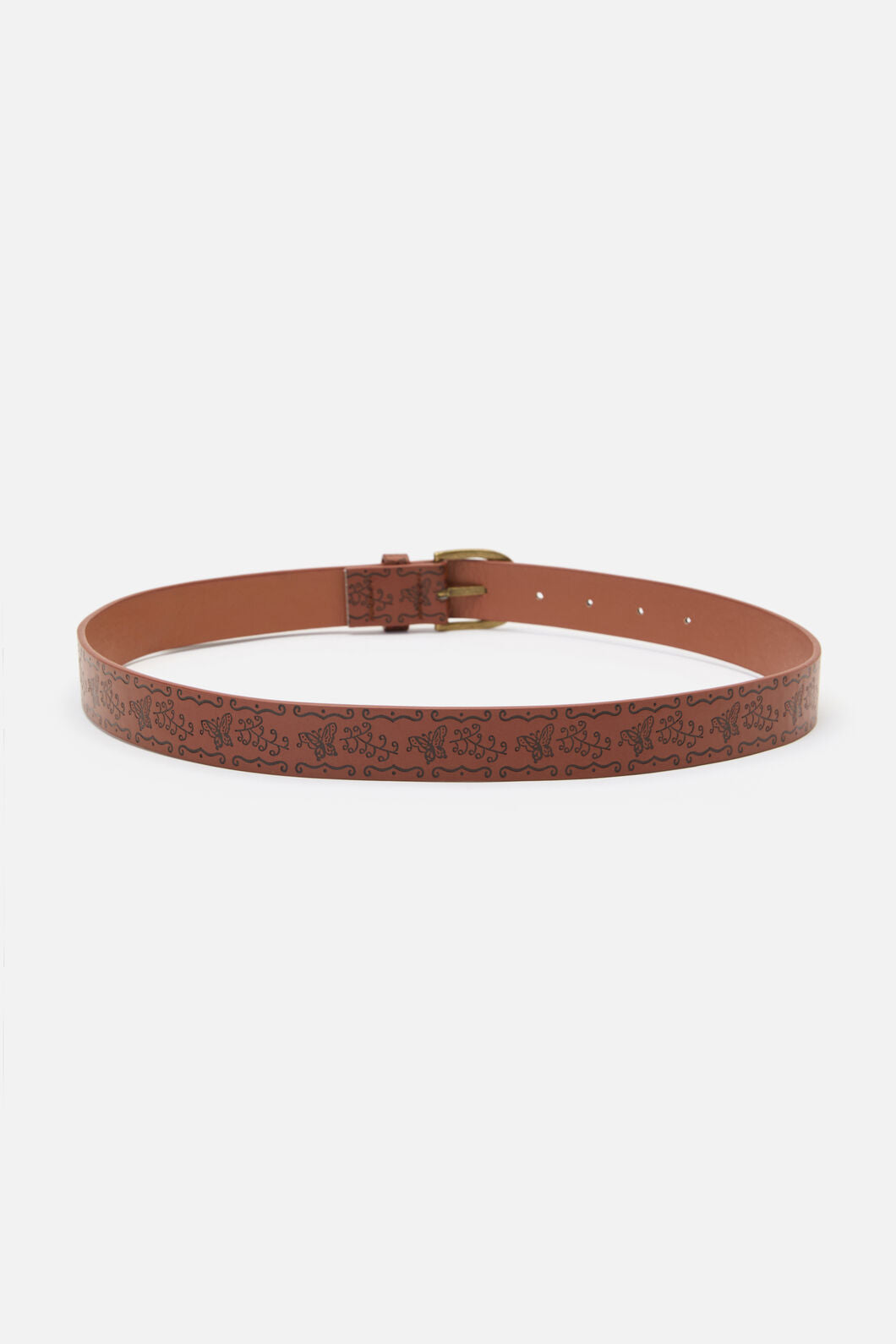 Princess Highway - Butterfly Debossed Vintage Belt - chocolate