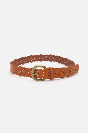 Princess Highway - Floral Cut Out Vintage Belt - tan