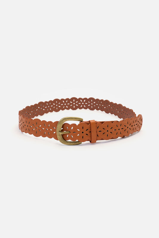 Princess Highway - Floral Cut Out Vintage Belt - tan
