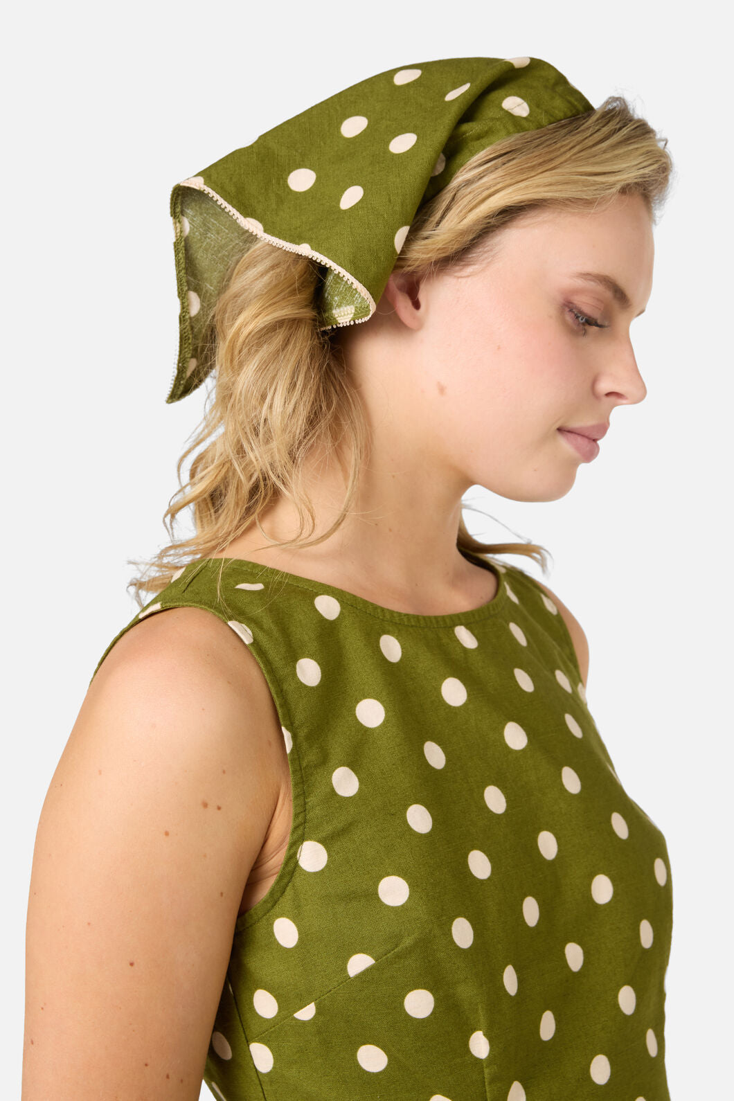 Princess Highway - Olive Spot Head Scarf - olive