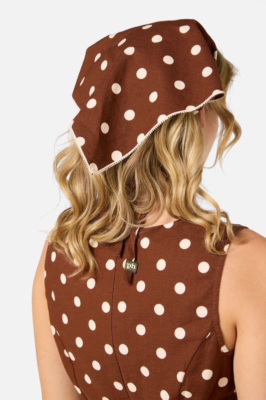 Princess Highway - Chocolate Spot Head Scarf - chocolate