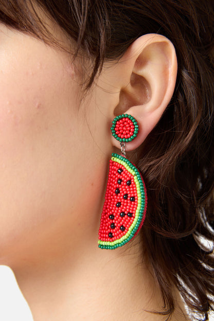 Watermelon Beaded Earrings – Dangerfield - Main Image