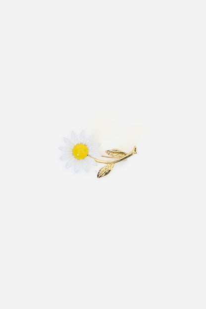 Princess Highway - Daisy Metal Brooch - white