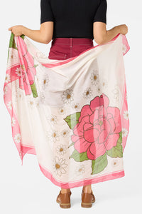Princess Highway - Floral Fields Cotton Sarong - cream